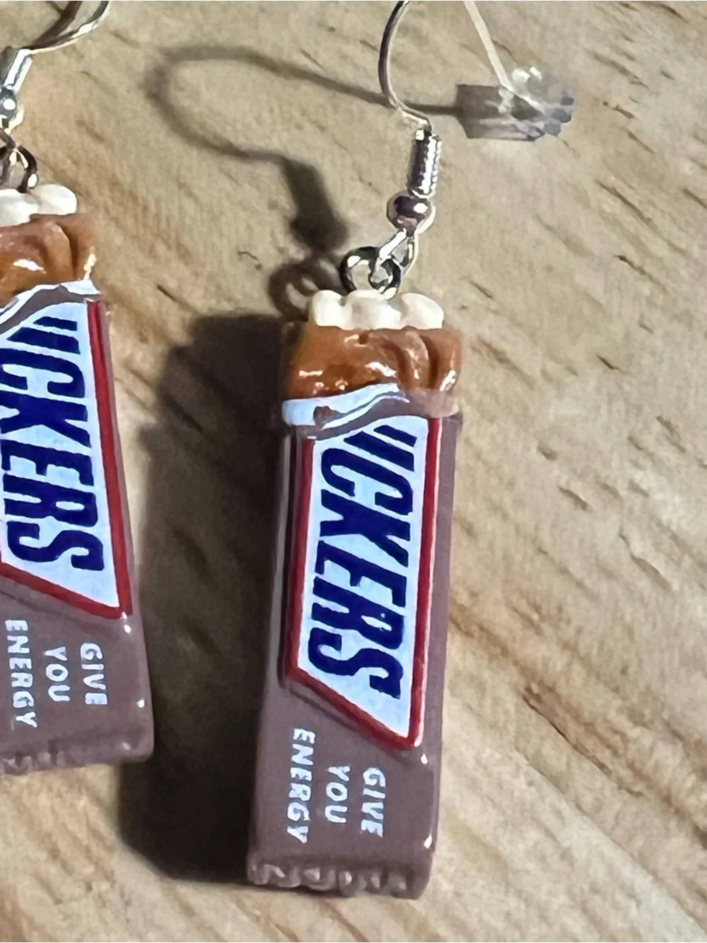 Novelty Chocolate Bar Dangle Earrings - Brown E217